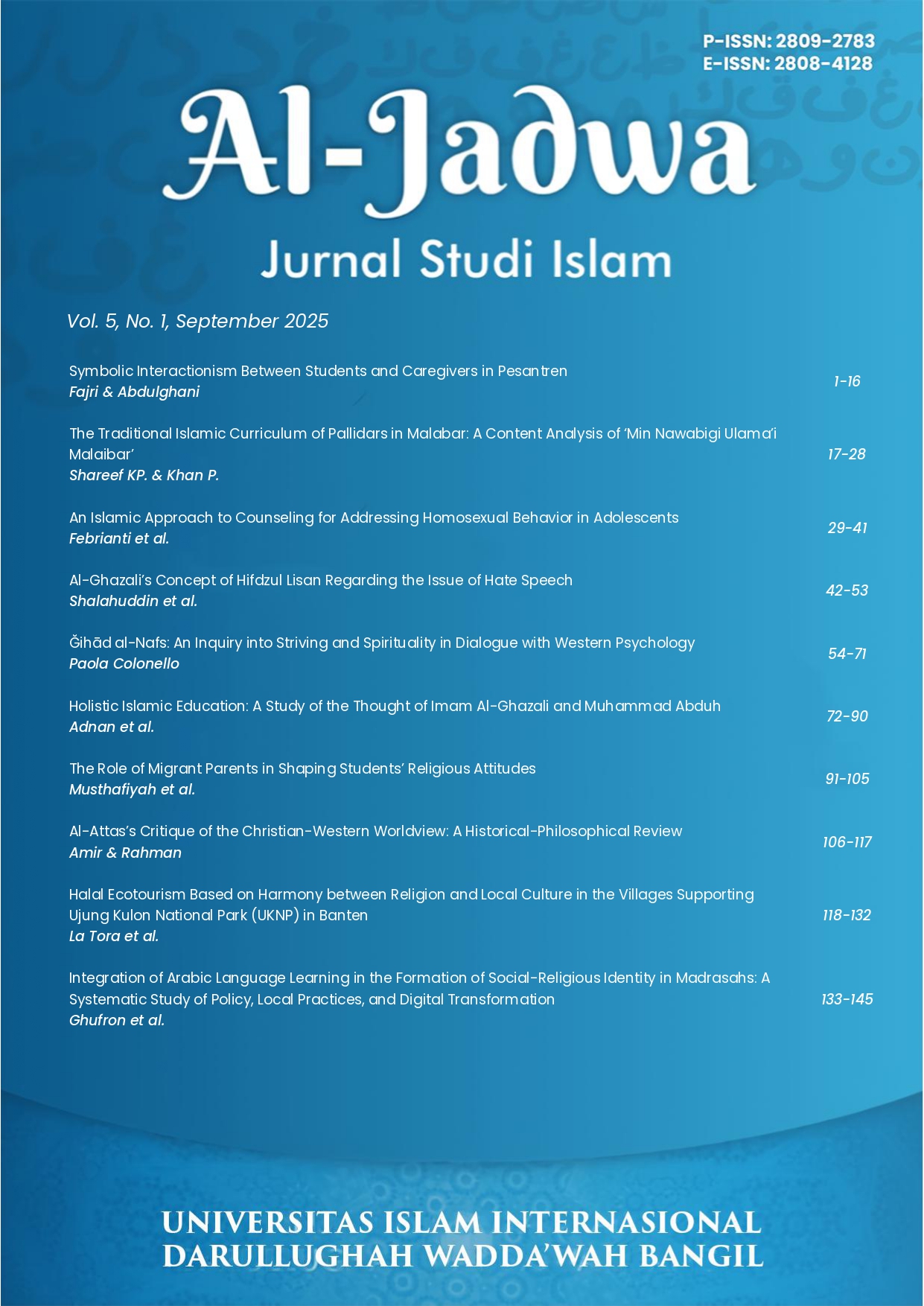 					View Vol. 5 No. 1 (2025): September
				